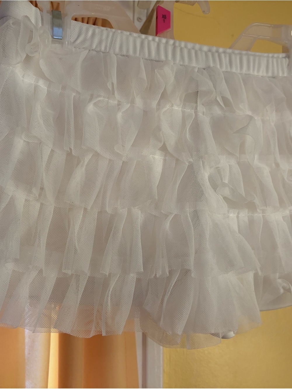 Forever 21 White Ruffle Tulle Mini Skirt